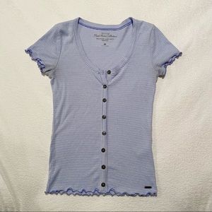 Hollister Striped Button Up Tee